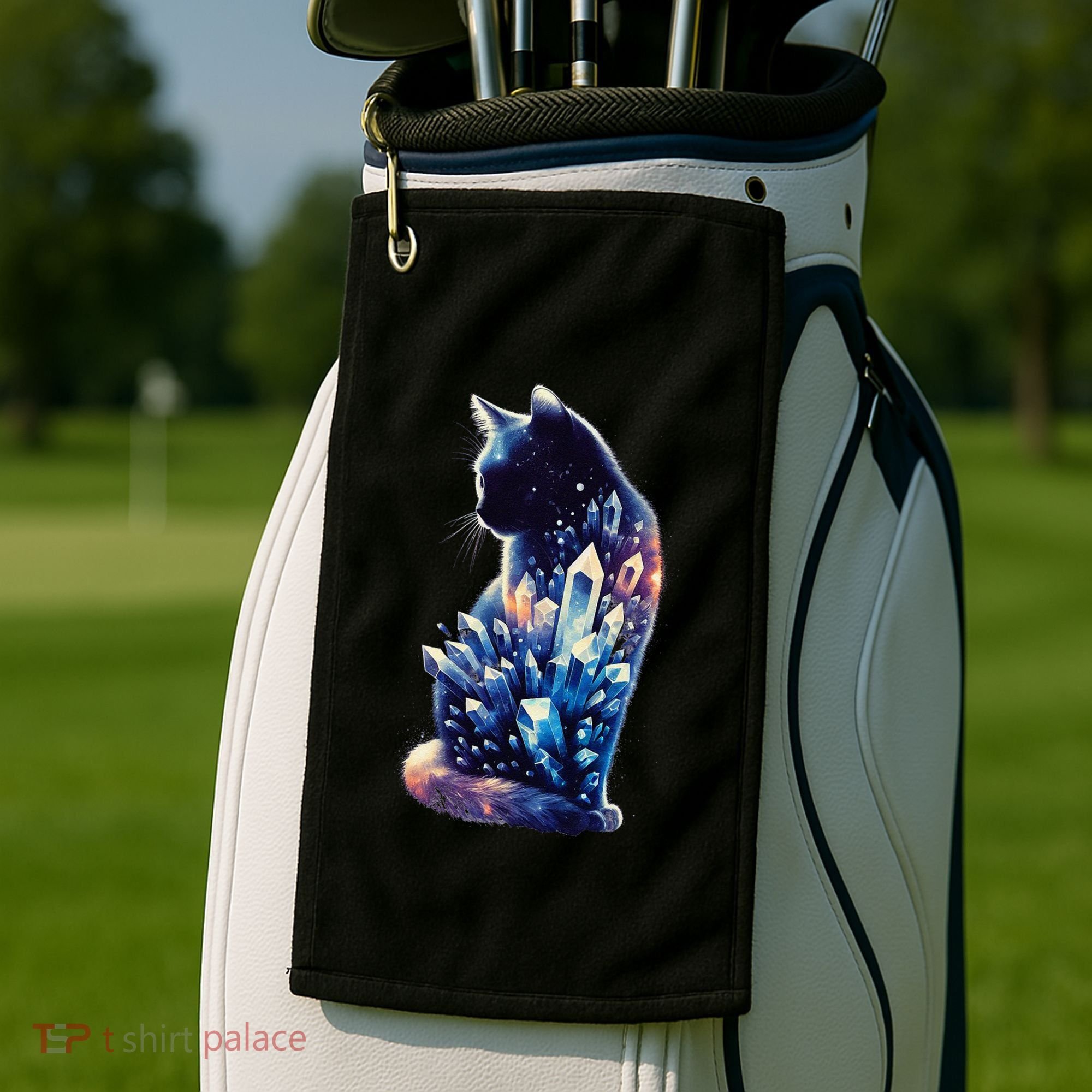 Mystical Cat Fusion Beautiful Celestial Unique Golf Towel