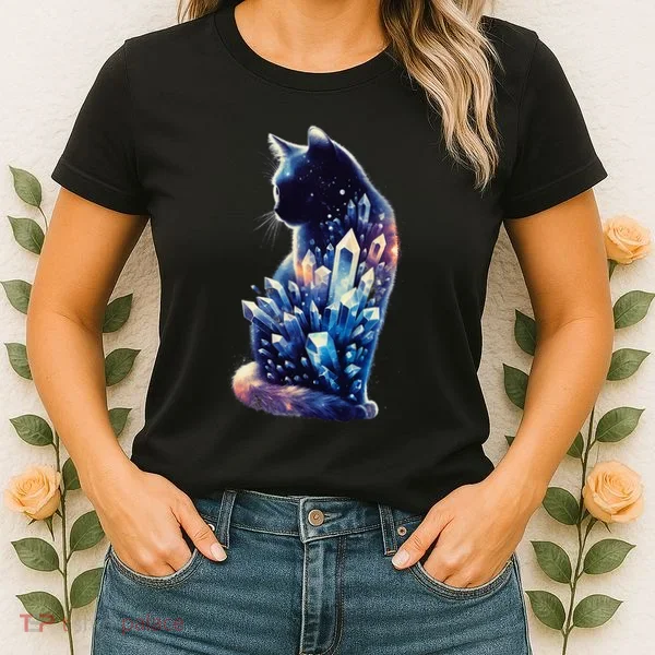 Mystical Cat Fusion Beautiful Celestial Unique Women's T-Shirt
