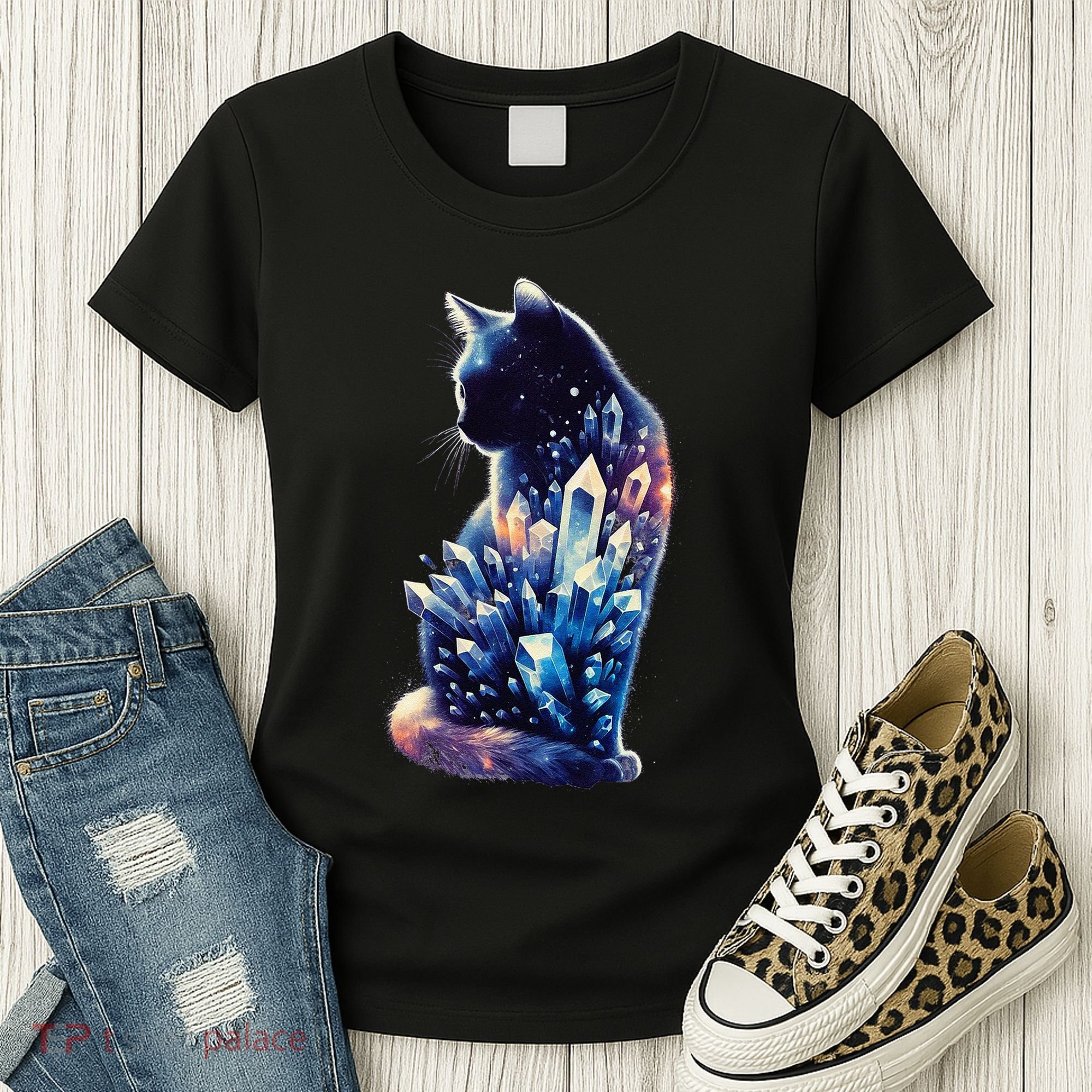 Mystical Cat Fusion Beautiful Celestial Unique Women's T-Shirt