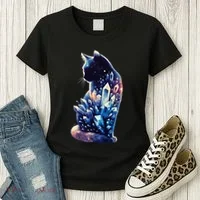 Mystical Cat Fusion Beautiful Celestial Unique Women's T-Shirt thumb 3