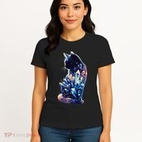 Mystical Cat Fusion Beautiful Celestial Unique Women's T-Shirt thumb 4