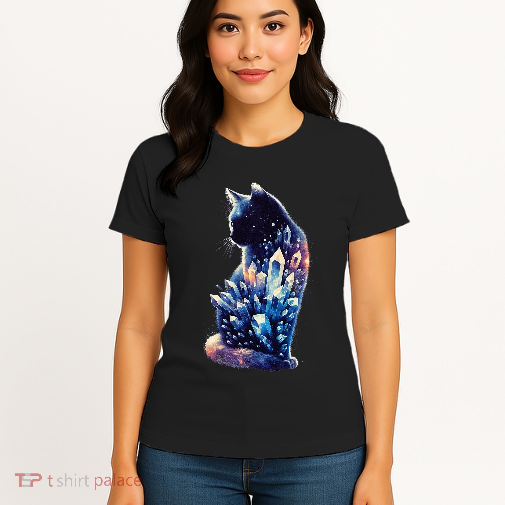 Mystical Cat Fusion Beautiful Celestial Unique Women's T-Shirt
