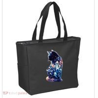 Mystical Cat Fusion Beautiful Celestial Unique Tote Bag thumb 2