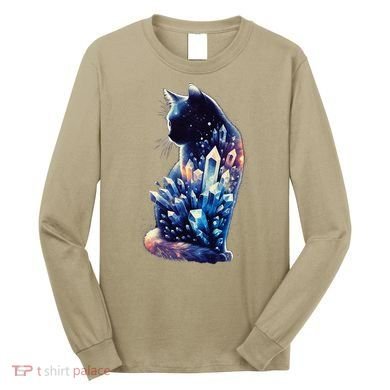 Mystical Cat Fusion Beautiful Celestial Unique Long Sleeve Shirt
