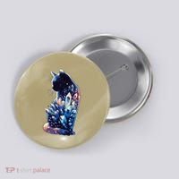 Mystical Cat Fusion Beautiful Celestial Unique Button thumb 0