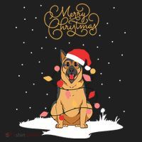 Merry Christmas Funny Xmas Christmas German Shepherd Tumbler thumb 3