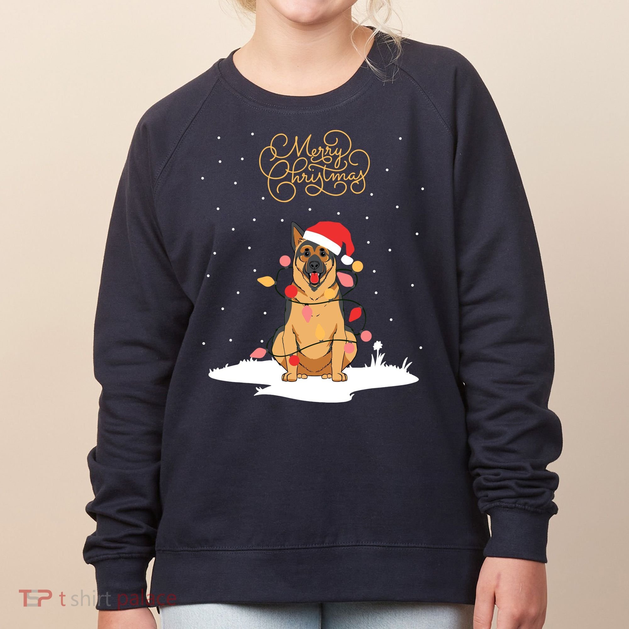 Merry Christmas Funny Xmas Christmas German Shepherd Women's Sweatshirt