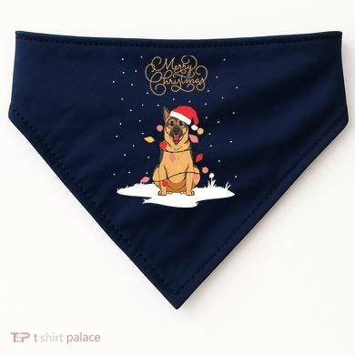 Merry Christmas Funny Xmas Christmas German Shepherd USA-Made Doggie Bandana