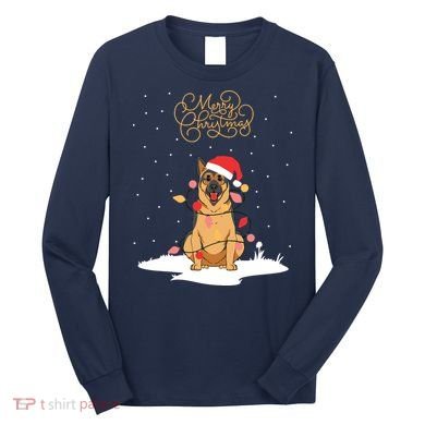 Merry Christmas Funny Xmas Christmas German Shepherd Long Sleeve Shirt