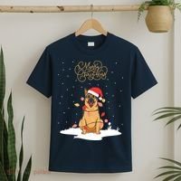 Merry Christmas Funny Xmas Christmas German Shepherd T-Shirt thumb 2