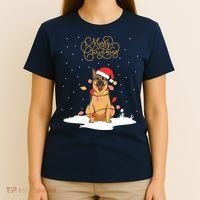Merry Christmas Funny Xmas Christmas German Shepherd T-Shirt thumb 4