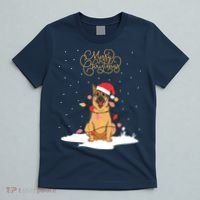 Merry Christmas Funny Xmas Christmas German Shepherd T-Shirt thumb 5