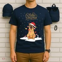 Merry Christmas Funny Xmas Christmas German Shepherd T-Shirt thumb 6