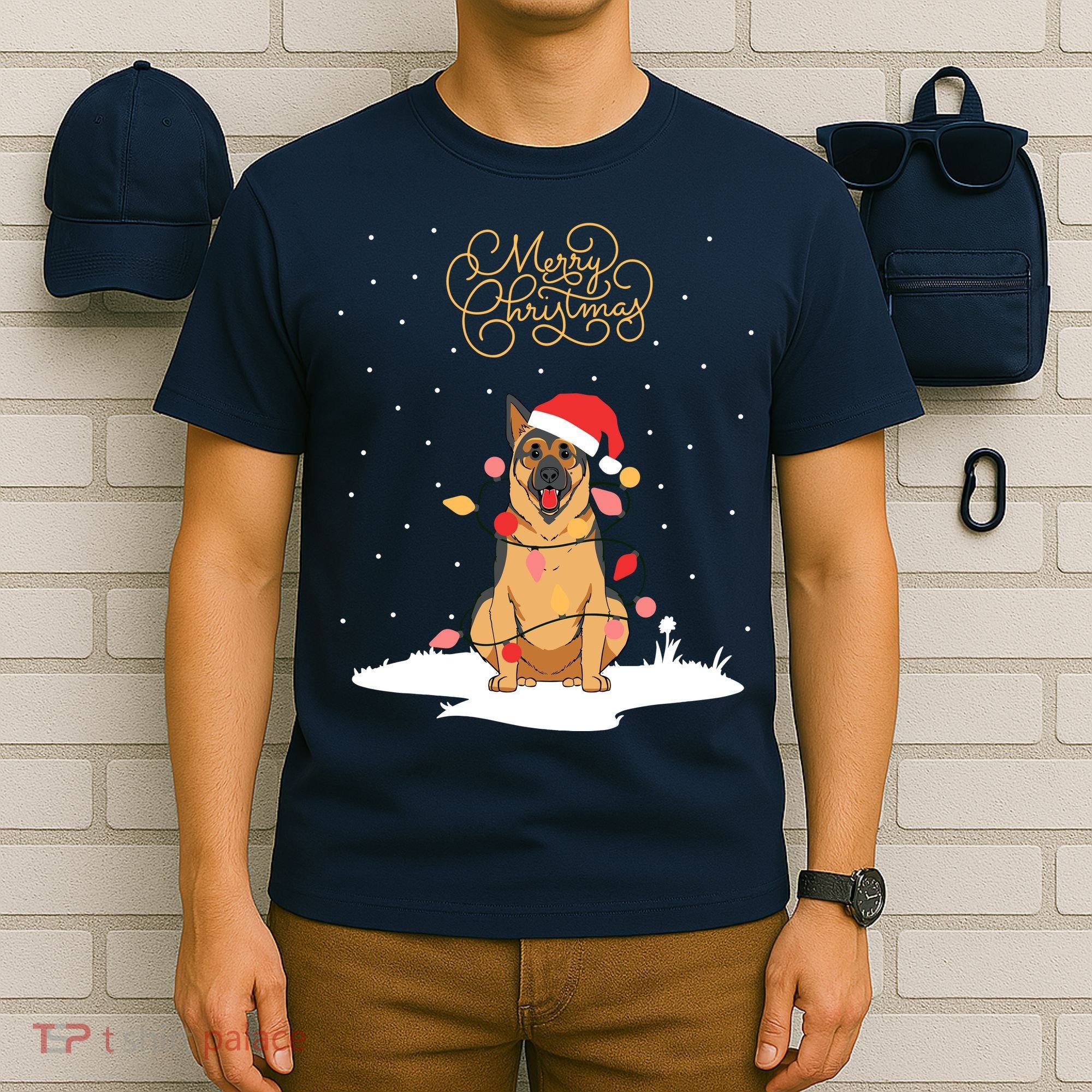 Merry Christmas Funny Xmas Christmas German Shepherd T-Shirt