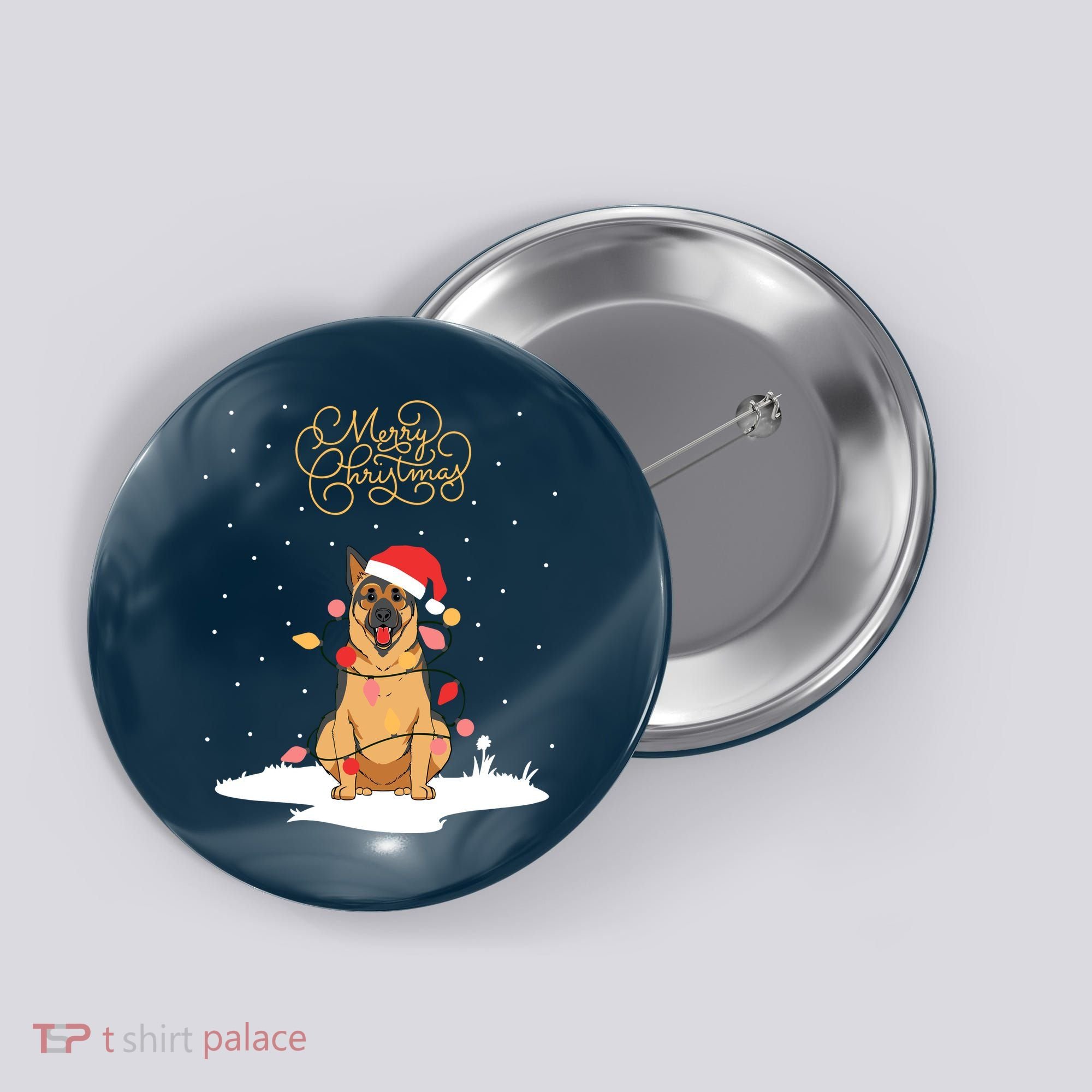Merry Christmas Funny Xmas Christmas German Shepherd Button