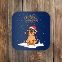 Merry Christmas Funny Xmas Christmas German Shepherd Coaster thumb 0