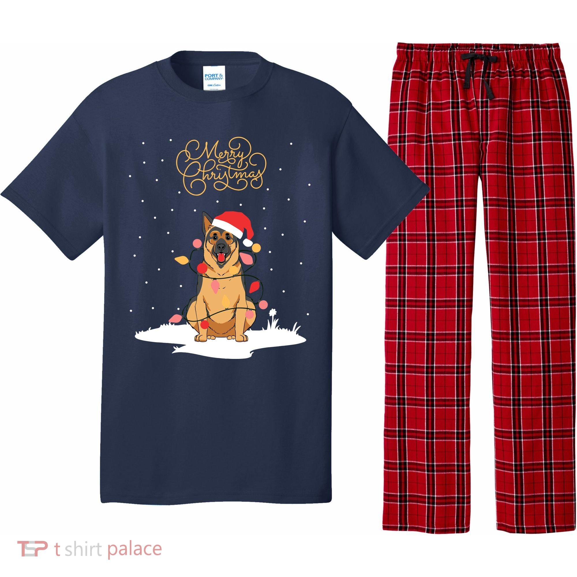 Merry Christmas Funny Xmas Christmas German Shepherd Pajama Set