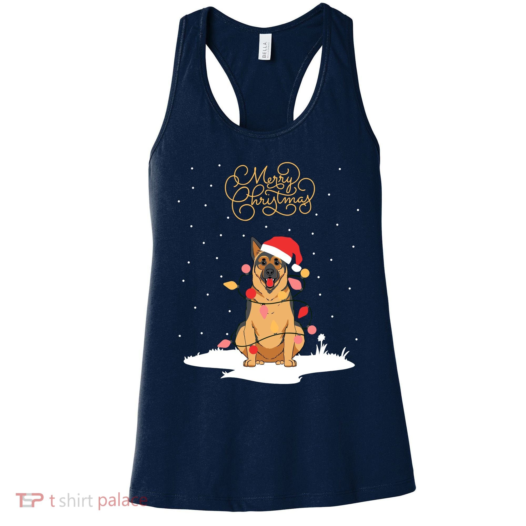Merry Christmas Funny Xmas Christmas German Shepherd Women's Tank Top
