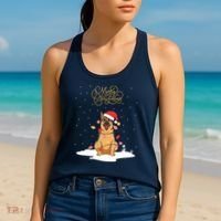 Merry Christmas Funny Xmas Christmas German Shepherd Women's Tank Top thumb 2
