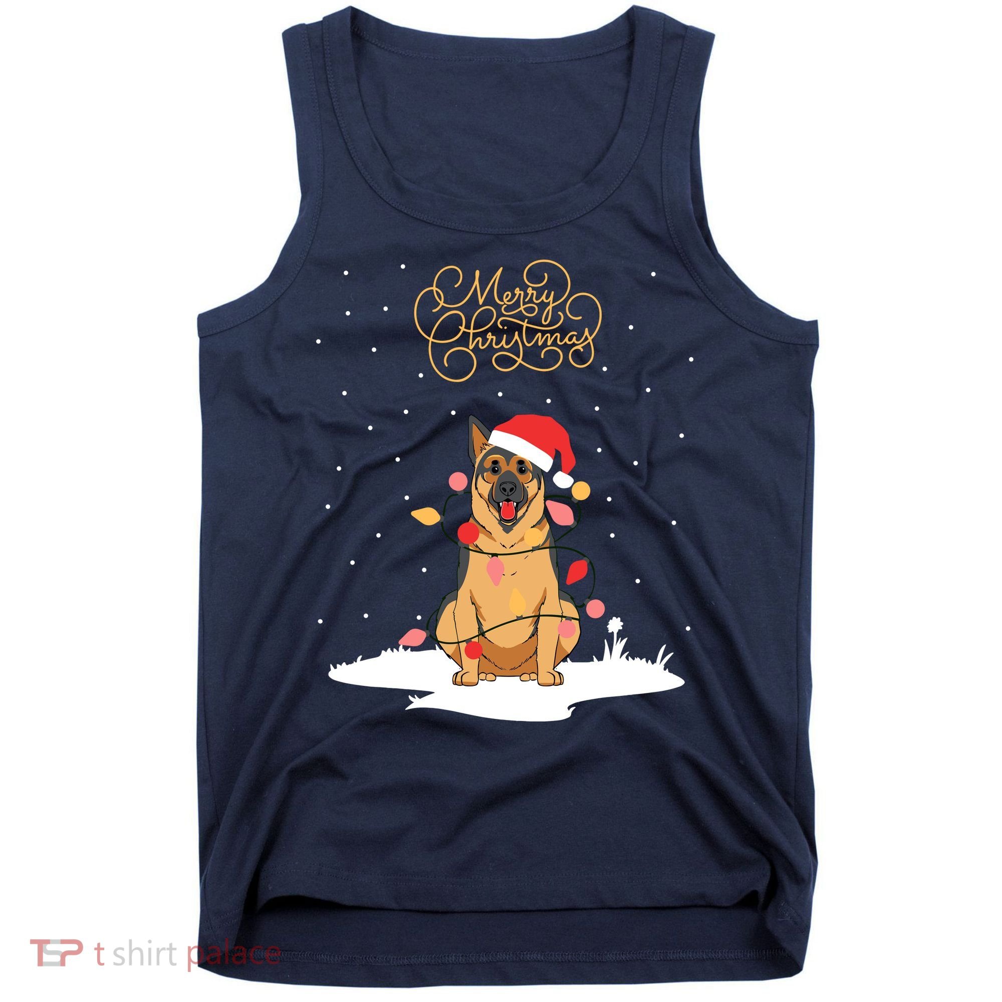 Merry Christmas Funny Xmas Christmas German Shepherd Tank Top