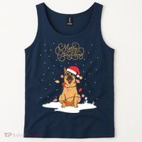 Merry Christmas Funny Xmas Christmas German Shepherd Tank Top thumb 2