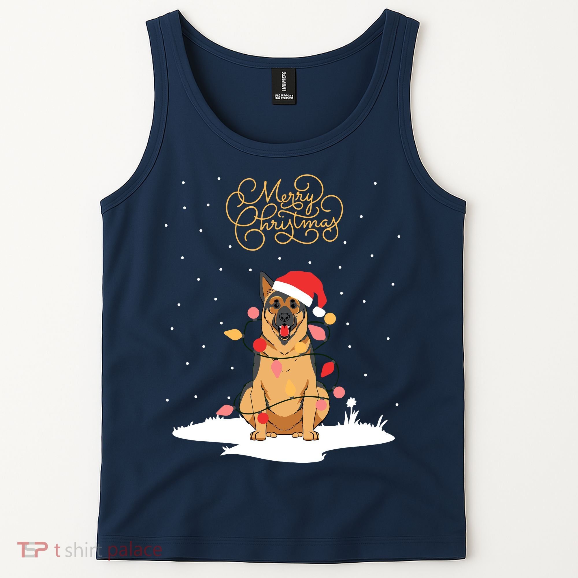 Merry Christmas Funny Xmas Christmas German Shepherd Tank Top
