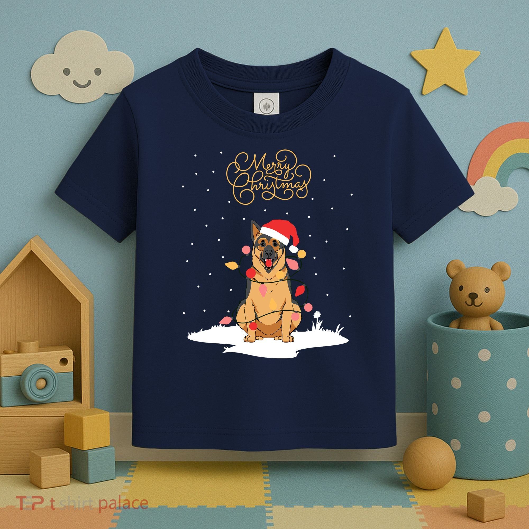 Merry Christmas Funny Xmas Christmas German Shepherd Toddler T-Shirt