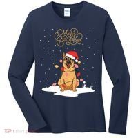 Merry Christmas Funny Xmas Christmas German Shepherd Women's Long Sleeve Shirt thumb 0