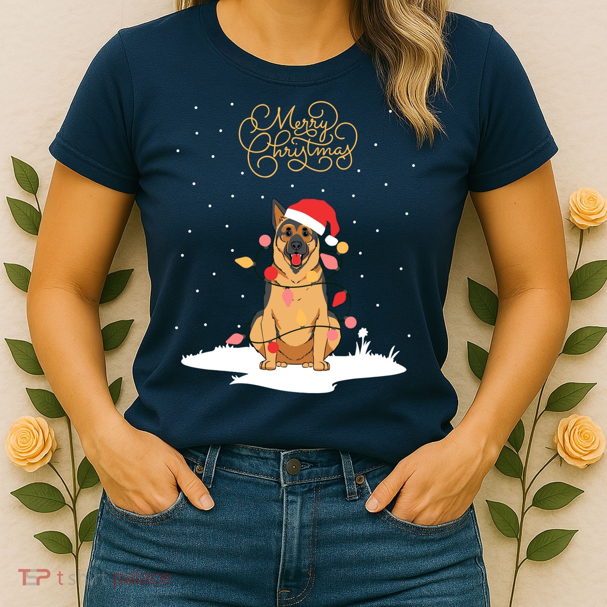 Merry Christmas Funny Xmas Christmas German Shepherd Women's T-Shirt