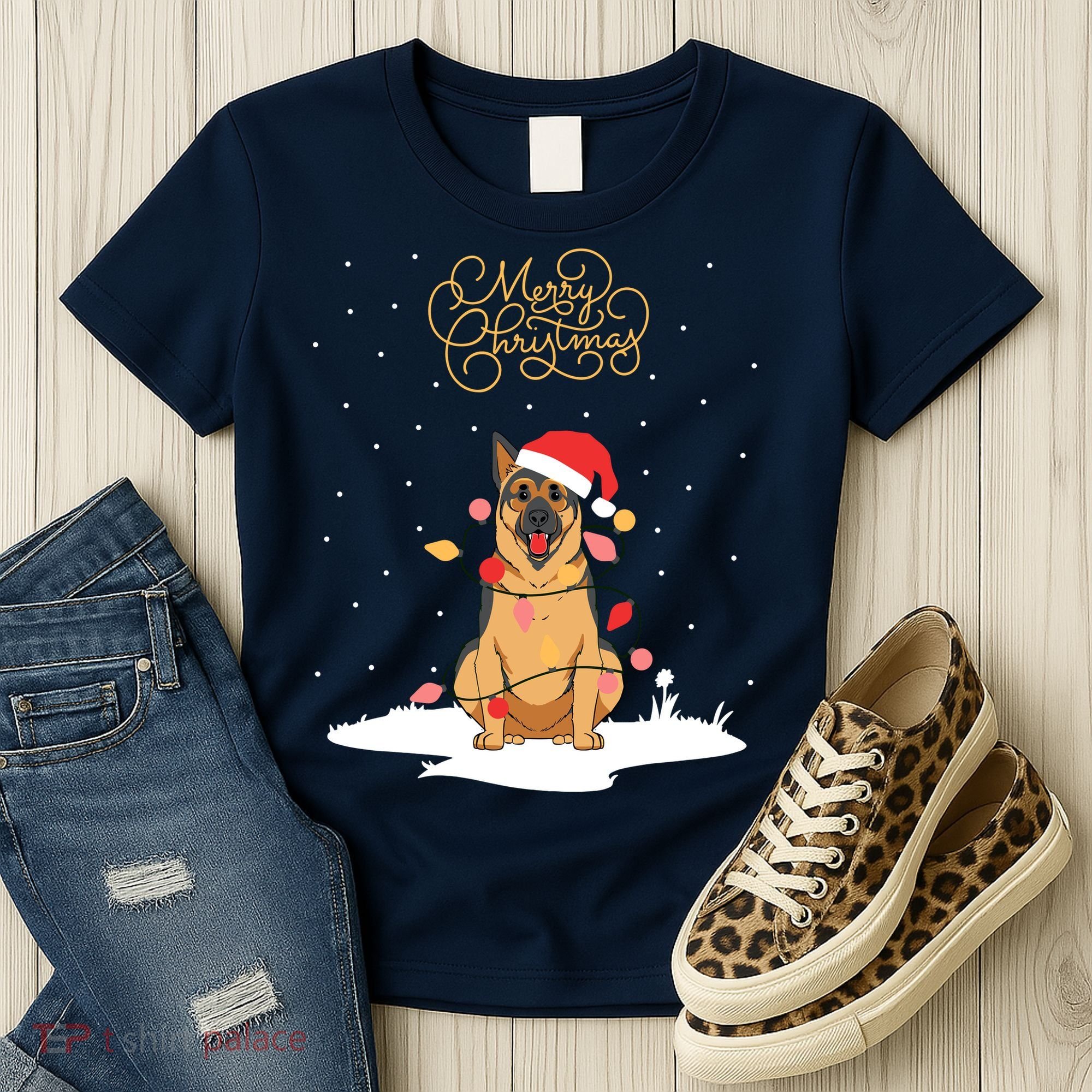 Merry Christmas Funny Xmas Christmas German Shepherd Women's T-Shirt