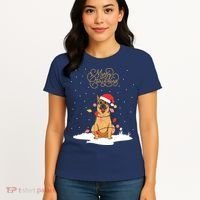 Merry Christmas Funny Xmas Christmas German Shepherd Women's T-Shirt thumb 4