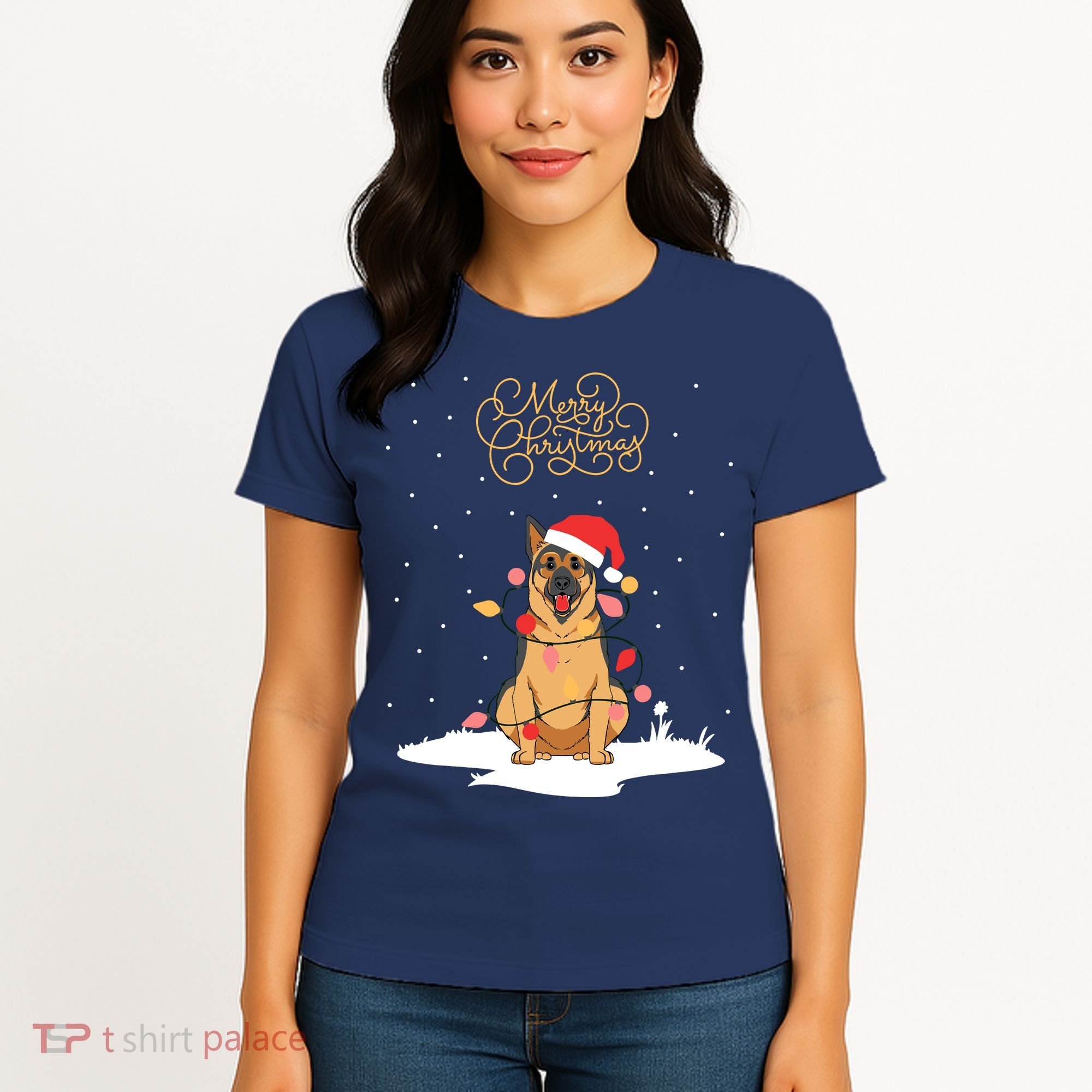 Merry Christmas Funny Xmas Christmas German Shepherd Women's T-Shirt