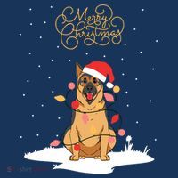 Merry Christmas Funny Xmas Christmas German Shepherd Women's T-Shirt thumb 6