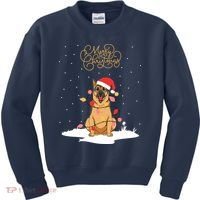 Merry Christmas Funny Xmas Christmas German Shepherd Kids Sweatshirt thumb 0