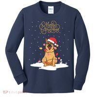 Merry Christmas Funny Xmas Christmas German Shepherd Kids Long Sleeve Shirt thumb 0