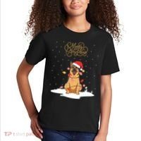 Merry Christmas Funny Xmas Christmas German Shepherd Kids T-Shirt thumb 2