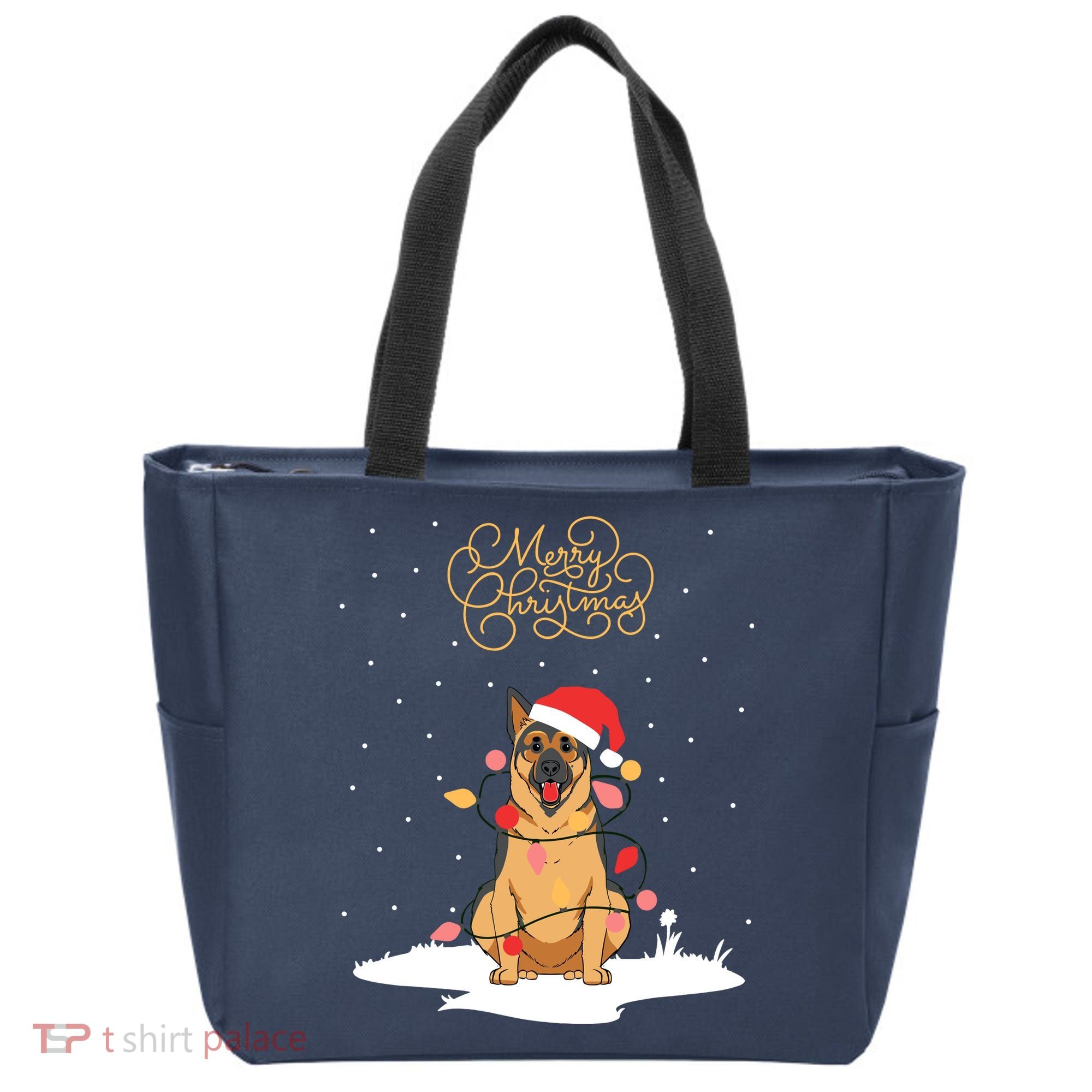 Merry Christmas Funny Xmas Christmas German Shepherd Tote Bag