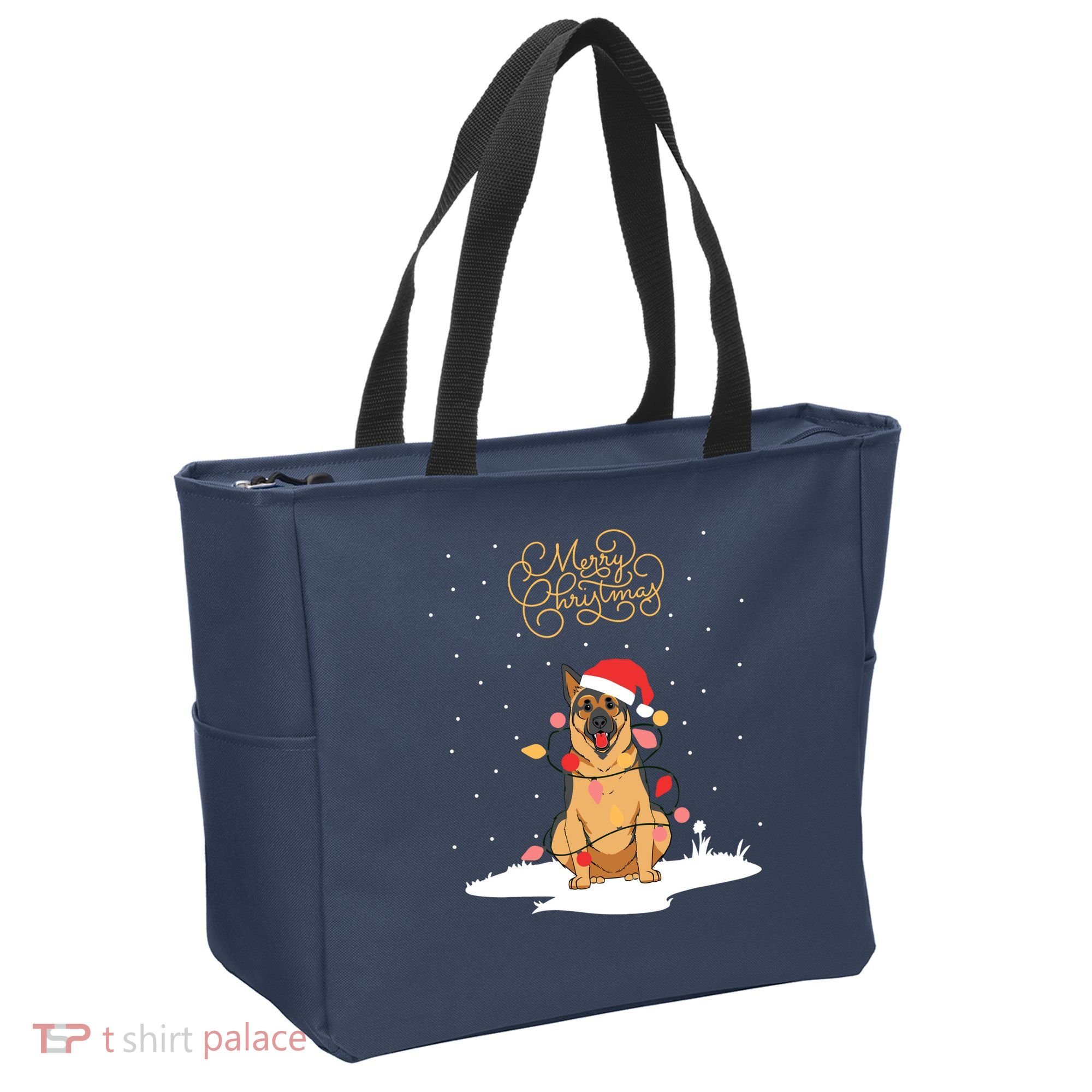 Merry Christmas Funny Xmas Christmas German Shepherd Tote Bag