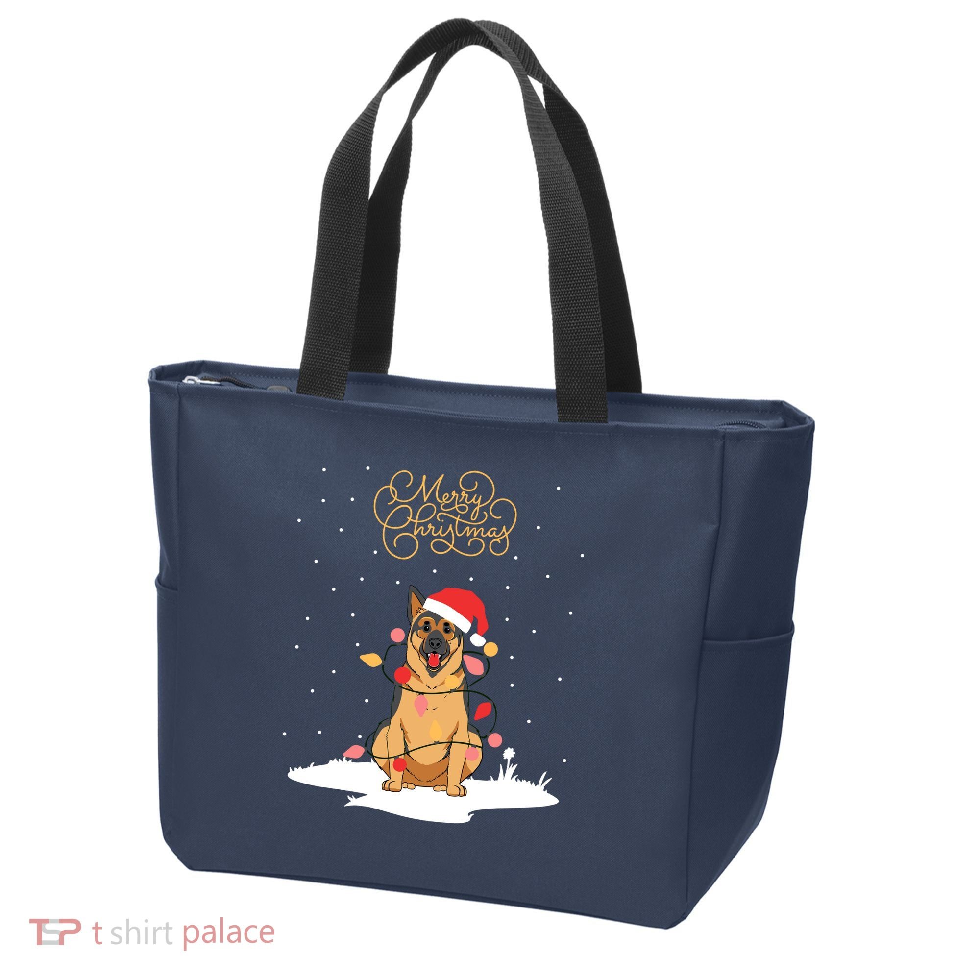 Merry Christmas Funny Xmas Christmas German Shepherd Tote Bag