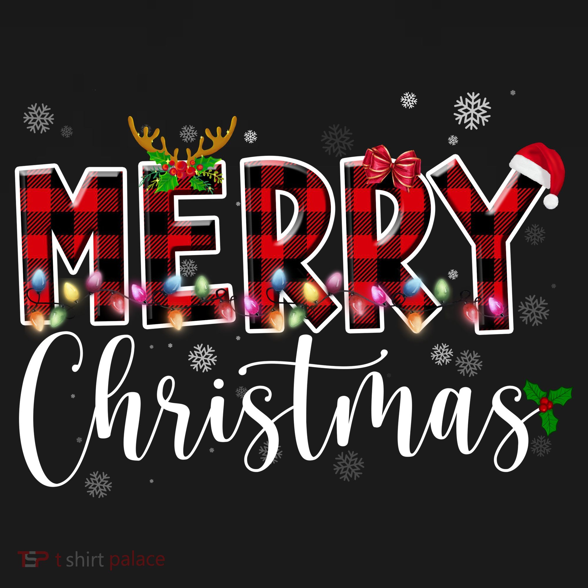 Merry Christmas Festive Cute Holiday USA-Made Doggie Bandana