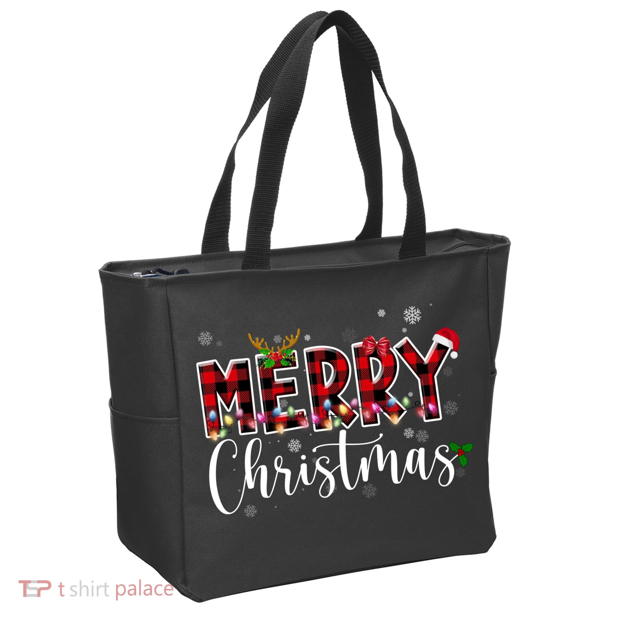 Merry Christmas Festive Cute Holiday Tote Bag