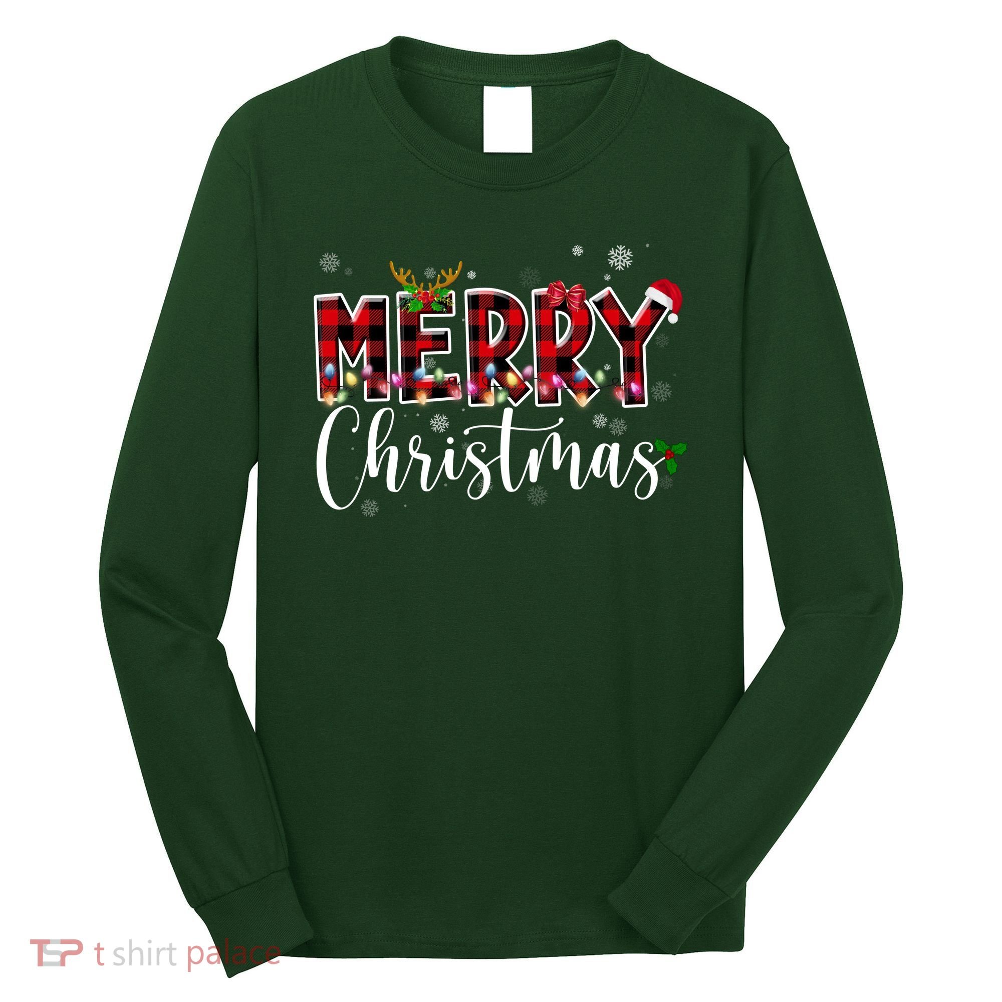 Merry Christmas Festive Cute Holiday Long Sleeve Shirt