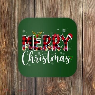 Merry Christmas Festive Cute Holiday Coaster