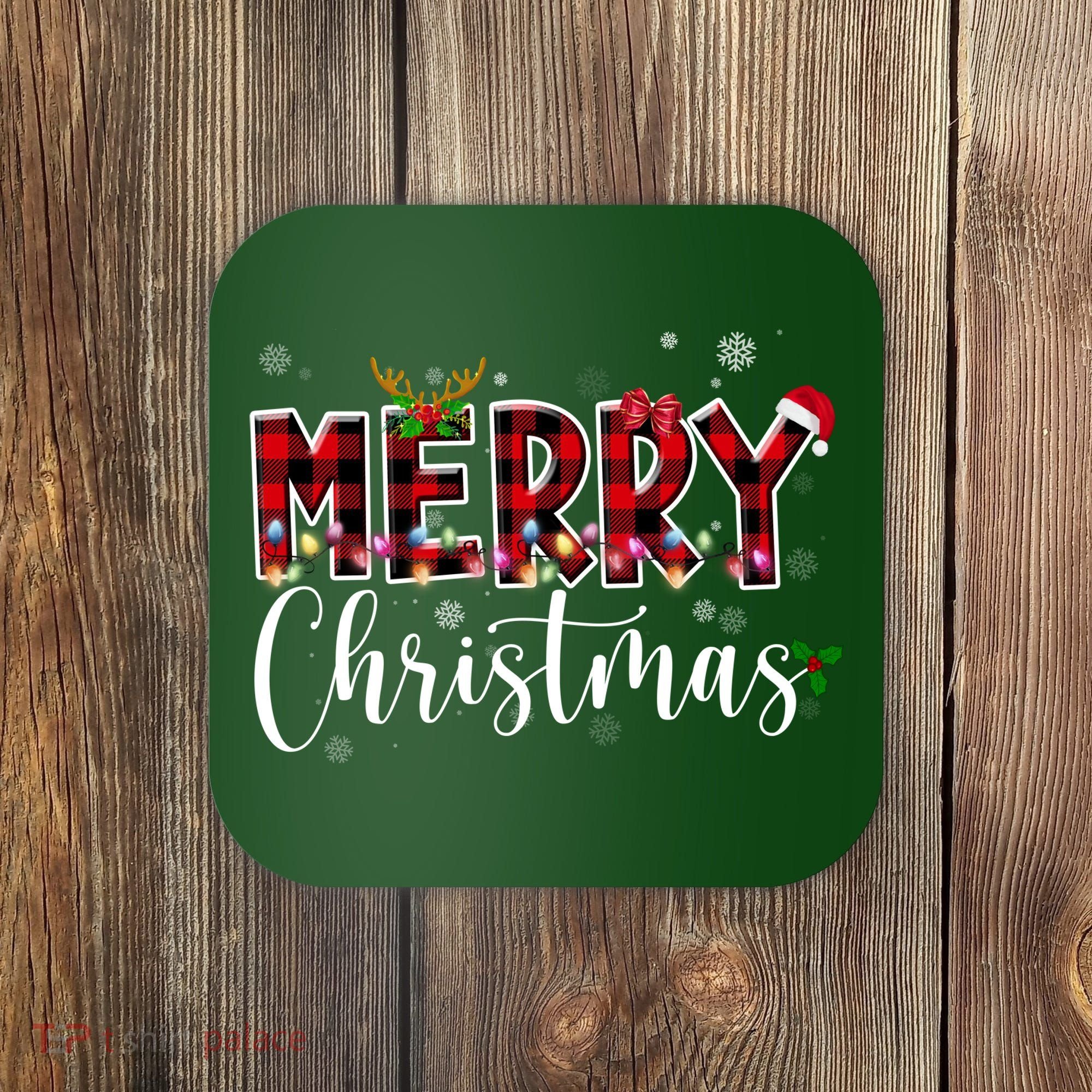 Merry Christmas Festive Cute Holiday Coaster