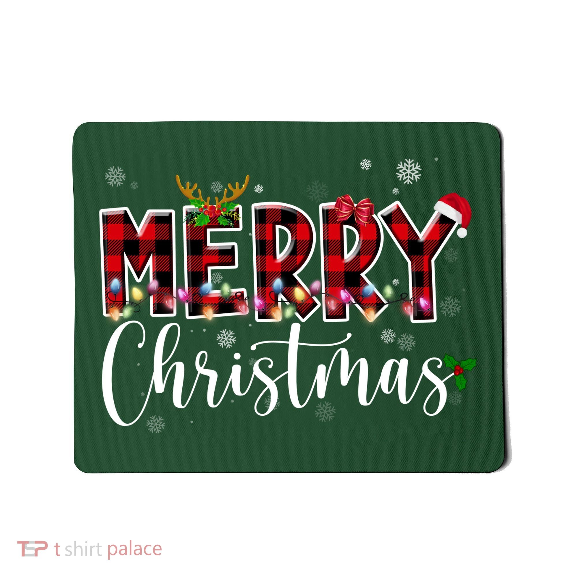 Merry Christmas Festive Cute Holiday Mousepad