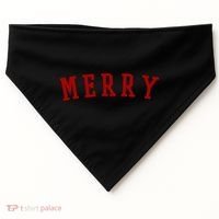 Merry Christmas Festive Holiday USA-Made Doggie Bandana thumb 0