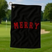 Merry Christmas Festive Holiday Golf Towel thumb 1