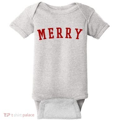 Merry Christmas Festive Holiday Baby Bodysuit