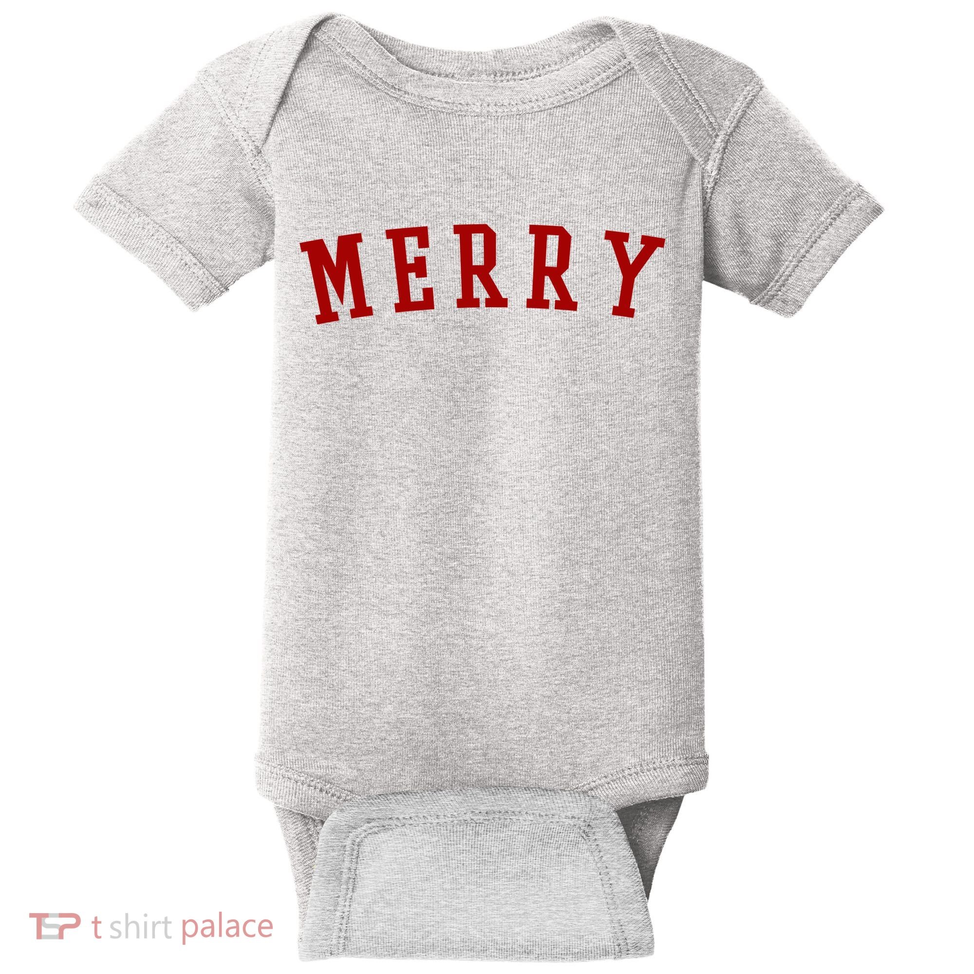 Merry Christmas Festive Holiday Baby Bodysuit