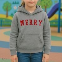 Merry Christmas Festive Holiday Kids Hoodie thumb 3
